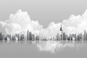 简约白色现代都市海报背景banner