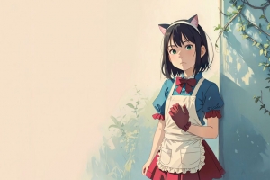 女孩 耳朵 女仆 手套 动漫 4k壁纸 3840x2160
