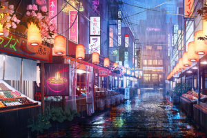 卡通都市夜景海报背景