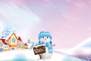 冬季滑雪卡通童趣紫色背景