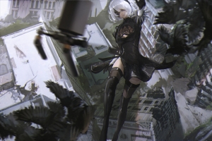 尼尔机械纪元2b 美腿 游戏美女4k壁纸