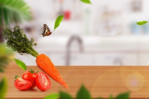 清新美食木板banner