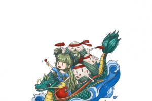 端午 龙舟 素材 元素 卡通