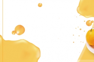 文艺脐橙简约水珠橙色banner