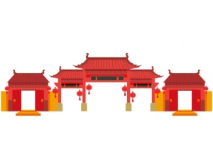 国庆 喜庆 门楼