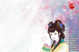 古风清秀温柔美女手绘