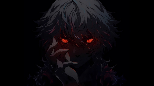 动漫人物发光红眼睛脸 4K高清壁纸3840x2160免费下载