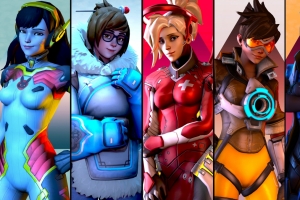 dva,美,天使,猎空,安娜,守望先锋4K壁纸