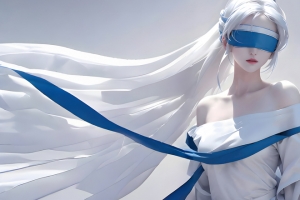 眼罩 蒙眼 白色裙子动漫女孩3440x1440带鱼屏壁纸