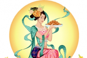 花朵月饼嫦娥奔月