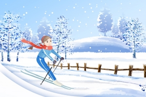 立冬节气滑雪场滑雪背景图