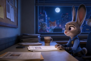 朱迪 办公 疯狂动物城4K桌面壁纸