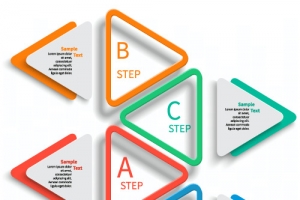 立体投影三角边框信息分类ppt元素