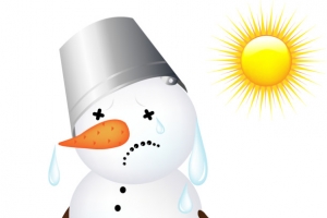 融化的可爱圣诞雪人素材