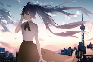 初音少女带鱼屏动漫壁纸3440x1440
