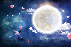 唯美浪漫七夕情人节乞巧节love展板背景