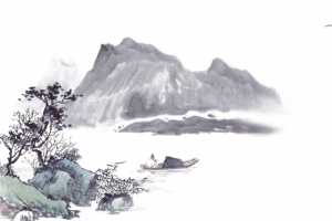 山间水墨画高清PNG透明墨迹笔触装饰元素设计素材免费下载