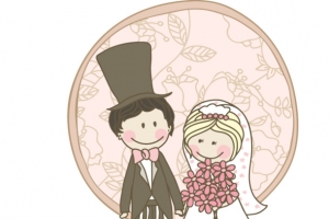 结婚小人高清PNG透明图片-情人节节日元素设计素材免费下载