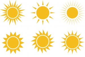 矢量手绘太阳