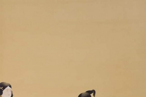 中国风中国画骑马的仕女