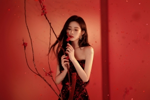 孟子义开工红裙高清平板美女壁纸