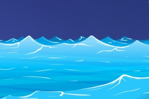 海洋海浪绘画3440x1440壁纸