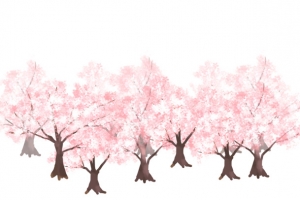 桃树树林桃花元素