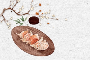 饺子手绘中国风冬季banner