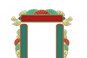 国潮边框红色
