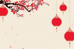 2018年喜庆梅花灯笼新年海报