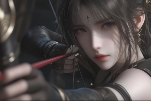 青丝  美女弓箭手 4K动漫壁纸 3840x2160