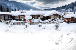 雪乡旅游背景素材