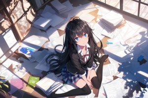 雪之下雪乃 蓝色眼睛 长发 4K壁纸 3840x2400