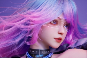 科技女孩粉色长发4K动漫高清壁纸3840x2160免费下载
