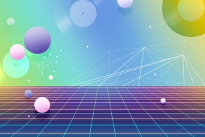 多彩立体C4D几何背景模板