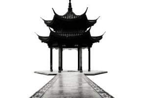 黑色亭子建筑中国风