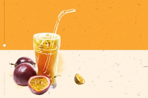饮品简约橙色海报背景banner