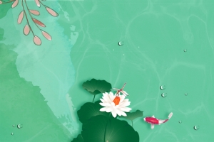 白露文艺荷花绿色banner
