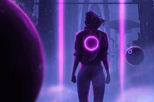 孤独背影 赛博朋克Cyberpunk 4K壁纸