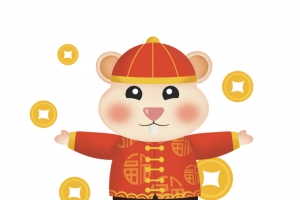 老鼠财神新年元素