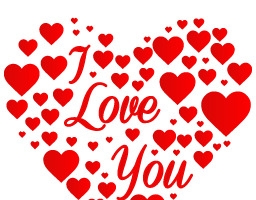 红色心形love you