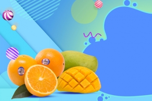99水果大促销几何蓝色banner