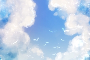 蓝色天空日本动漫小鸟