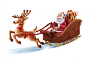 圣诞主题之圣诞老人麋鹿雪车