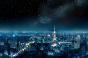 东京 城市 夜晚 星空 4k壁纸