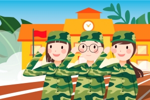 卡通人物开学军训图片