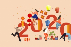 2020新年快乐创意设计4k壁纸3840x2160