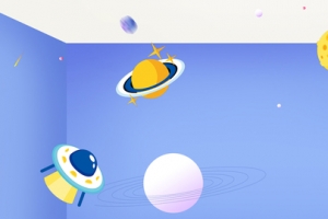 蓝色卡通儿童玩具母婴节电商banner