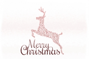 云朵中的圣诞麋鹿免费PNG素材