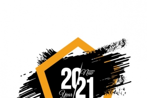 2021黄色数字